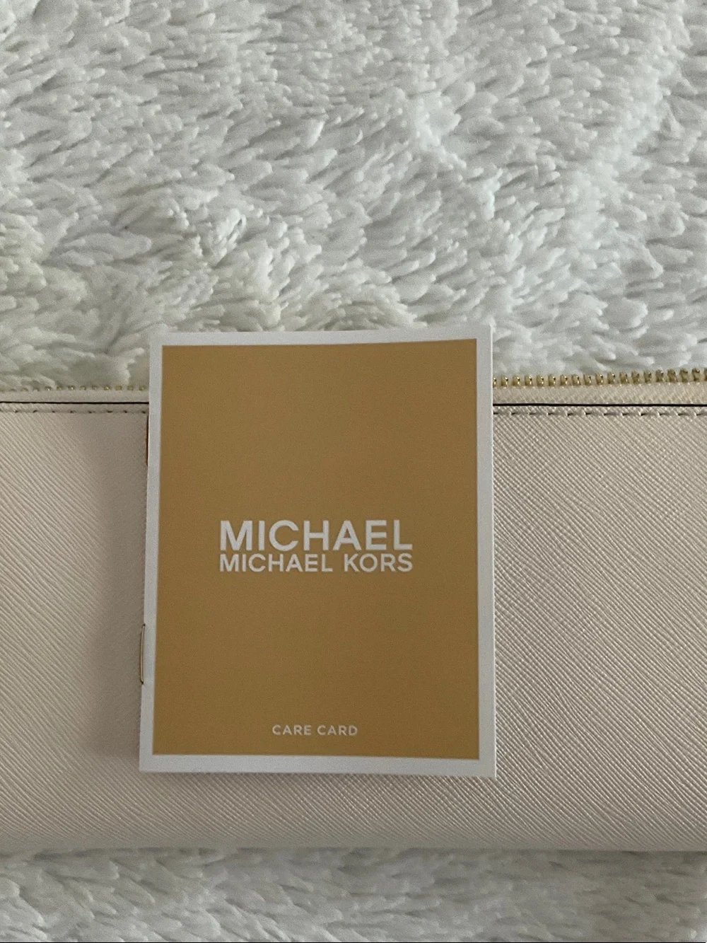 Michael Kors Pale Cream Zip-Around Saffiano Continental Wallet